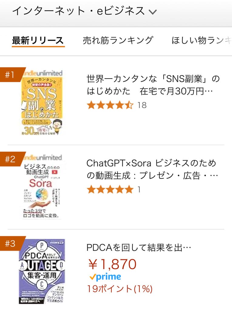 Amazonランキング インターネット・eビジネス3位